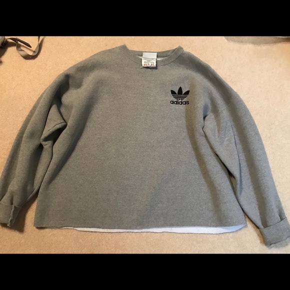 adidas Sweaters - ADIDAS Cropped Gray Sweatshirt